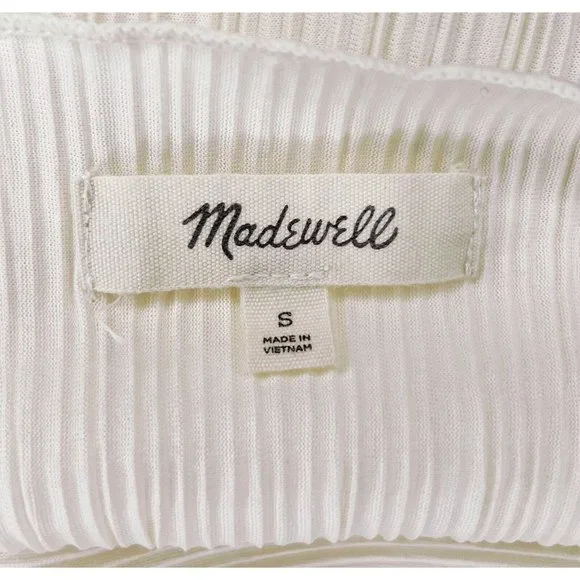 Madewell Texture & Thread Micropleat Cropped Top Ivory H8114 Women’s Small - Picture 6 of 6